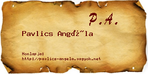 Pavlics Angéla névjegykártya